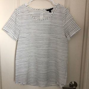 Banana Reuplic white and black striped top